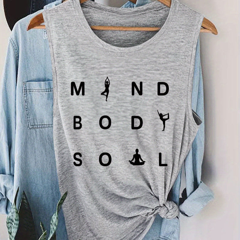 MIND BODY SOUL – Yoga Tanktop for Kvinner | Komfortabel og Pustende Treningsplagg
