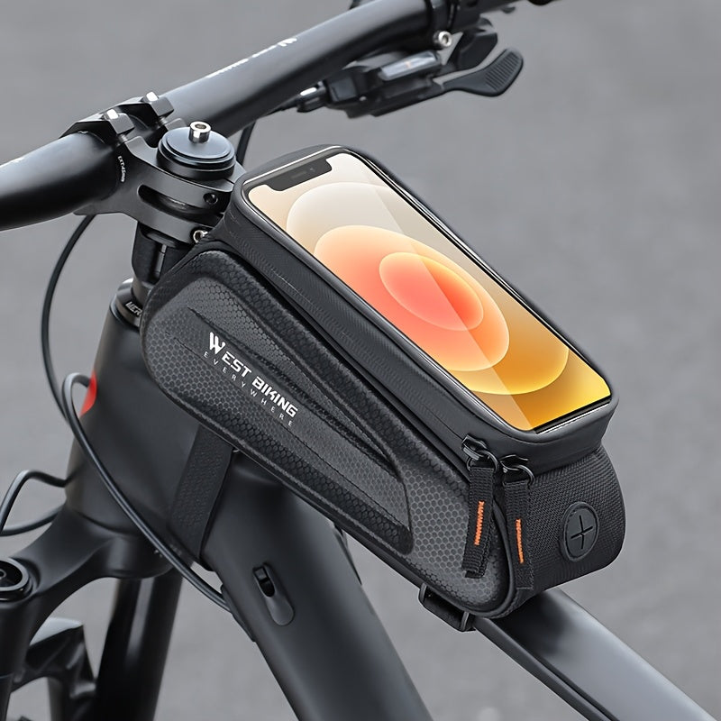 West Biking Styreveske med Hardt Skall – 1,5L Vanntett Rammeveske for Landevei- og Terrengsykler