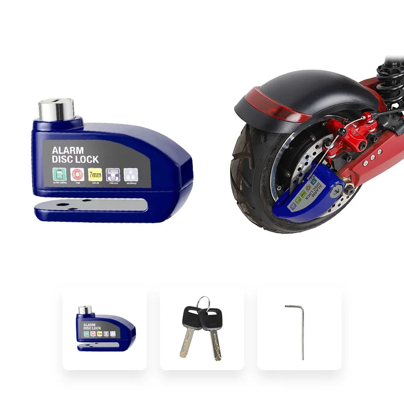 Alarm Skivelås for Elektrisk Scooter og Motorsykkel – Vanntett og Tyverisikker Metallbeskyttelse