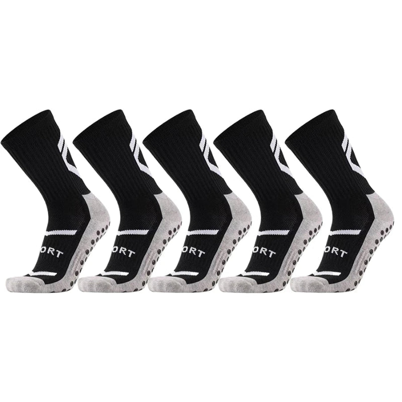 5 Par Antiskli Sportsokker – Unisex Sokker for Fotball, Basketball, Rugby og Sykling