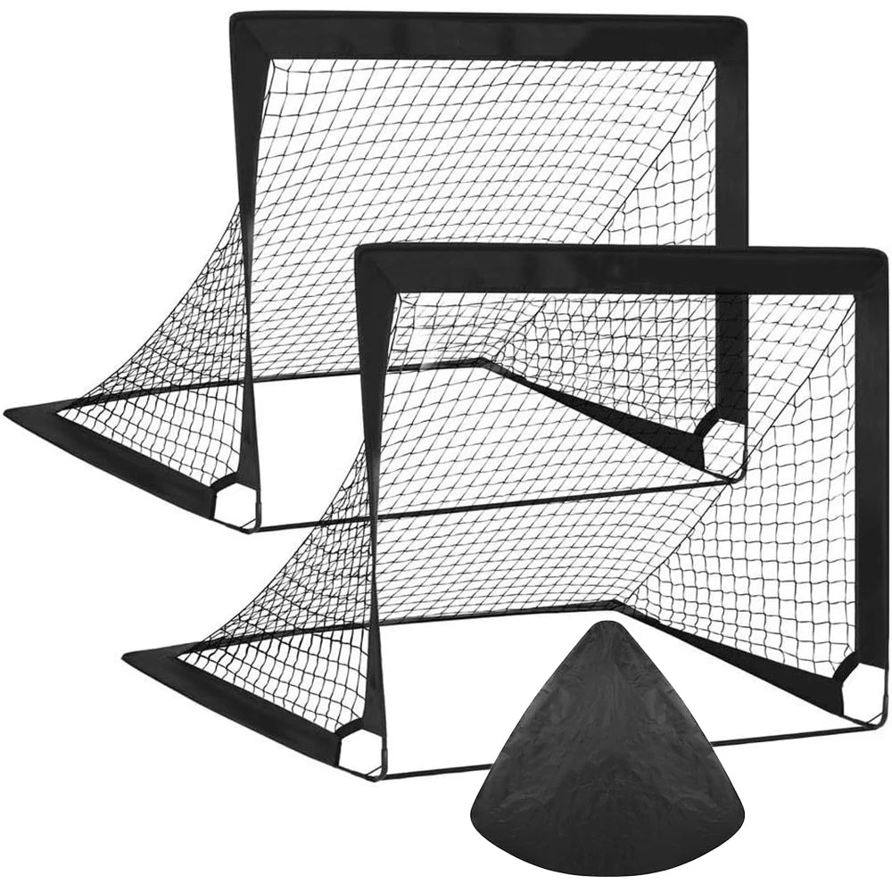 1/2pcs Kids Soccer Goals for Backyard 4x3 ft Portable Soccer Nets Outdoor Sport Training Equipment Soccer Goal with Carrying Bag