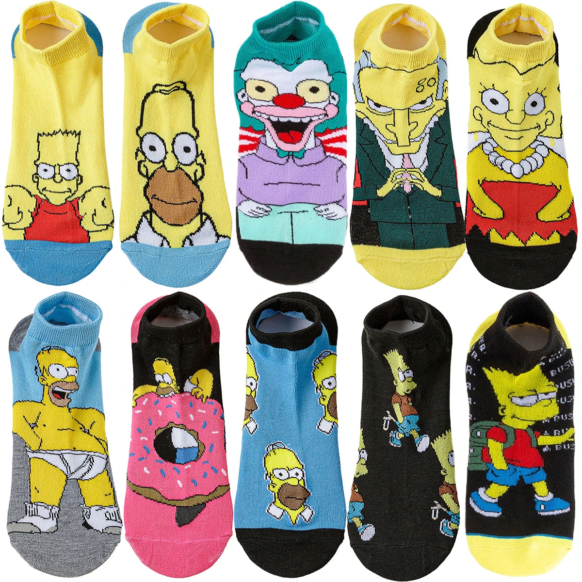 5/10 Par Disney & Anime Crew Sokkepakke – Unisex Streetwear med Humor og Stil