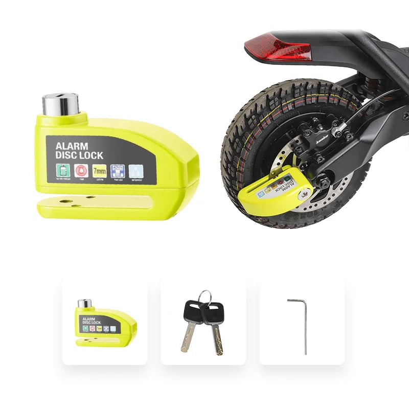 Alarm Skivelås for Elektrisk Scooter og Motorsykkel – Vanntett og Tyverisikker Metallbeskyttelse