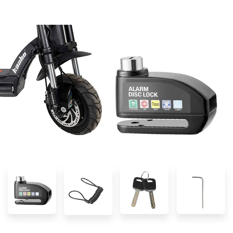 Alarm Skivelås for Elektrisk Scooter og Motorsykkel – Vanntett og Tyverisikker Metallbeskyttelse