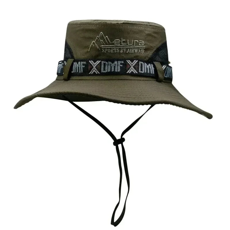Sommer Bucket Hat for Herre – UV-beskyttelse & Bred Brem | Safari, Fiske, Strand, Camp; Friluft