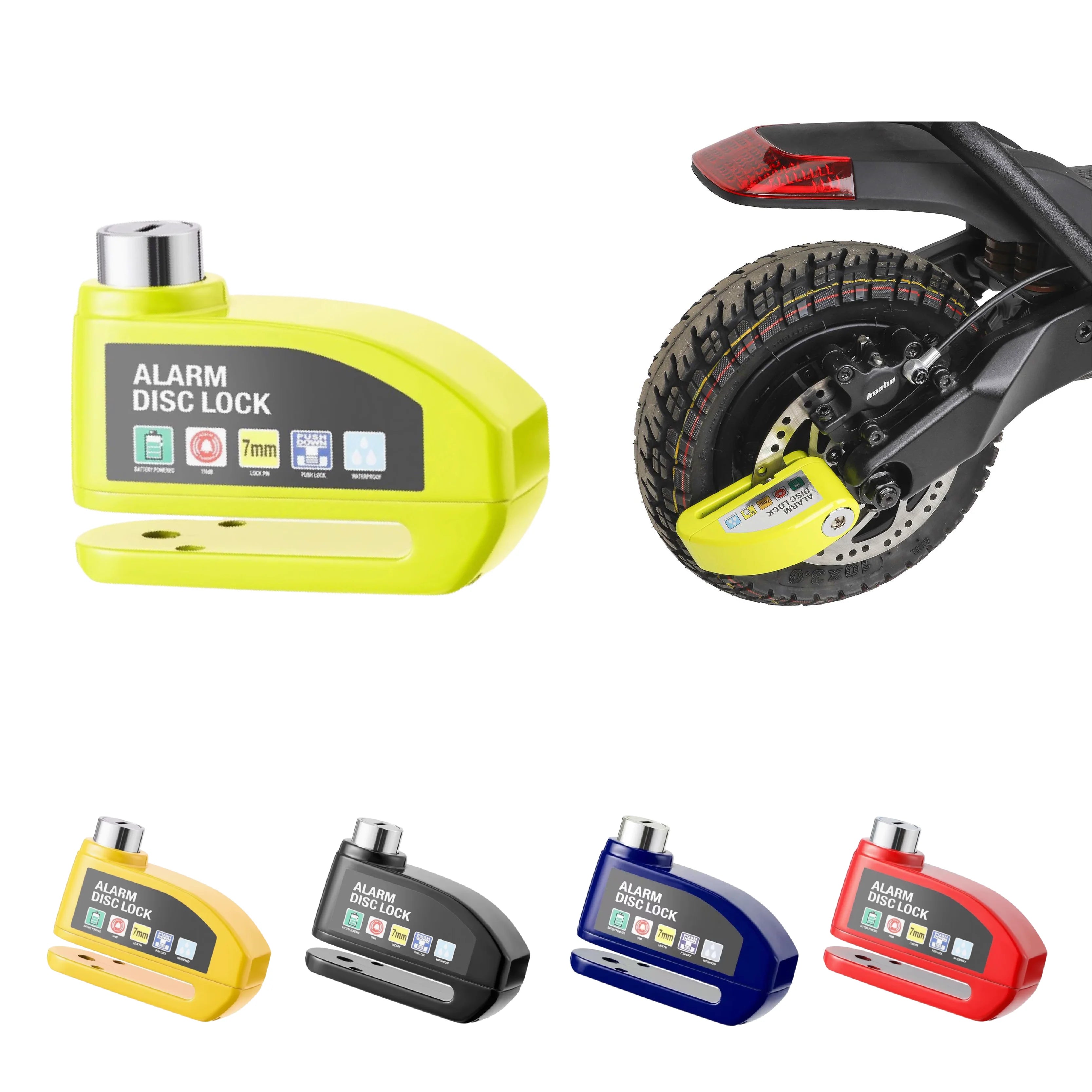 Alarm Skivelås for Elektrisk Scooter og Motorsykkel – Vanntett og Tyverisikker Metallbeskyttelse