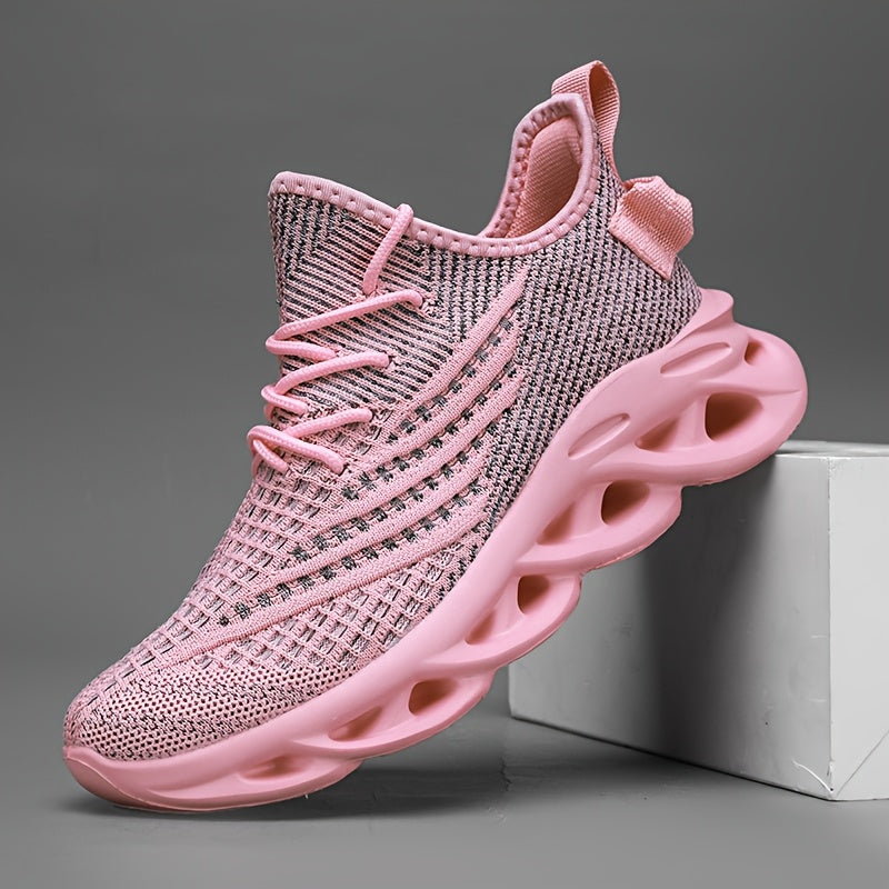Dame Slip-On Treningssko – Pustende Stoff med Rosa Detaljer og EVA-såle