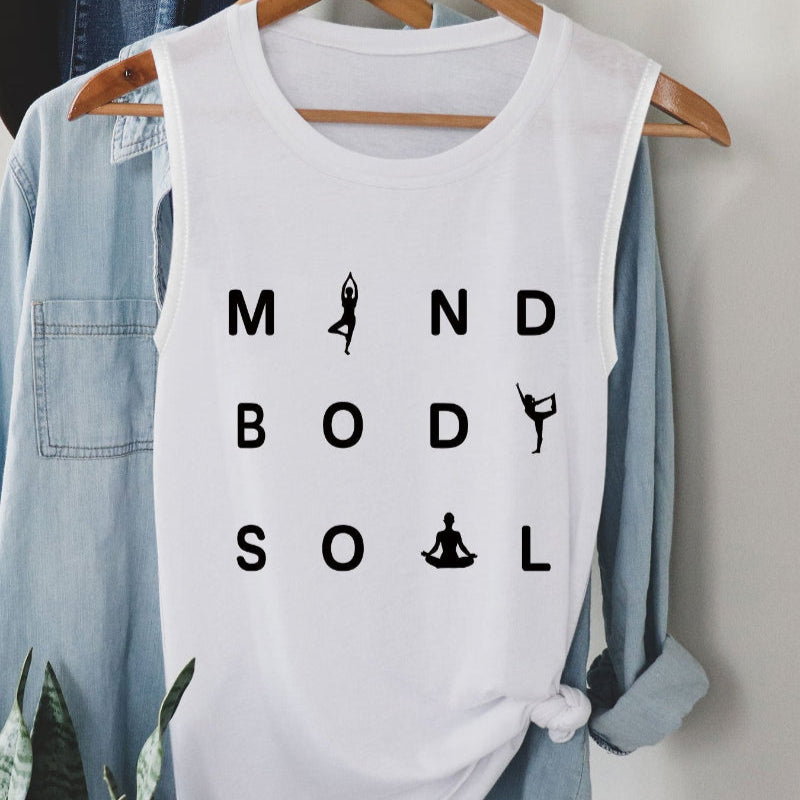 MIND BODY SOUL – Yoga Tanktop for Kvinner | Komfortabel og Pustende Treningsplagg