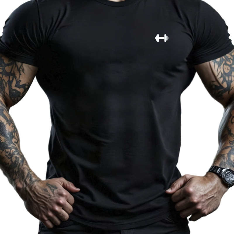 Herre T-skjorte i tung 100 % bomull – Slim fit trening