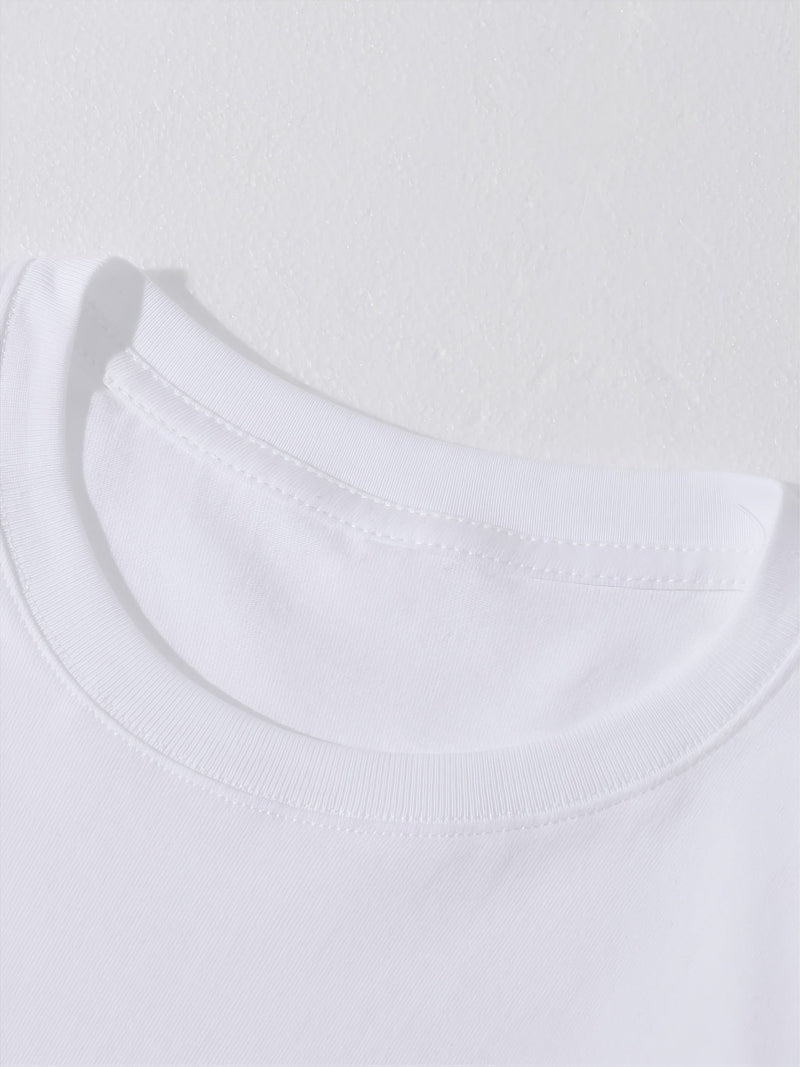 Herre T-skjorte i tung 100 % bomull – Slim fit trening