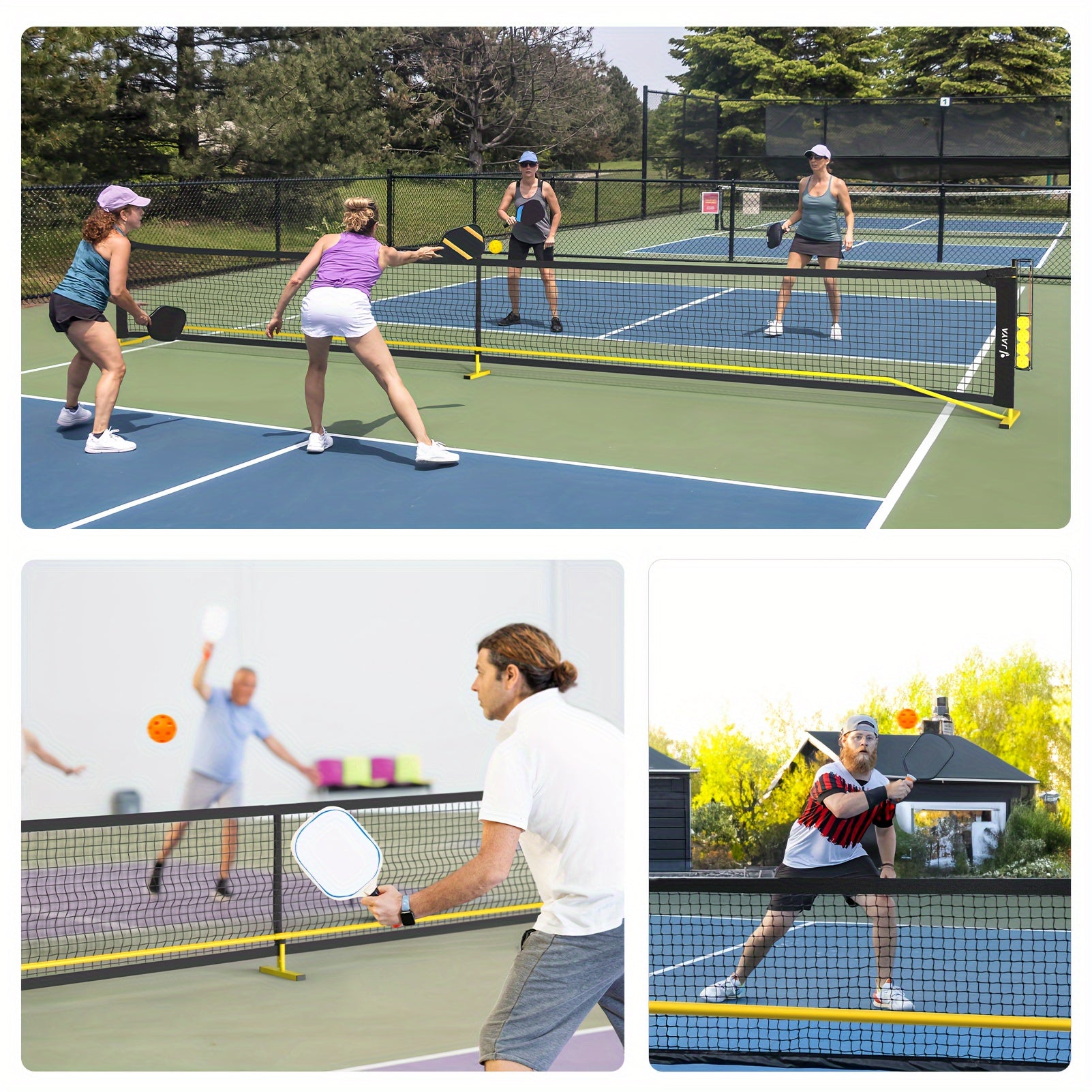 Pickleball-nettsett med eksklusiv ballholder