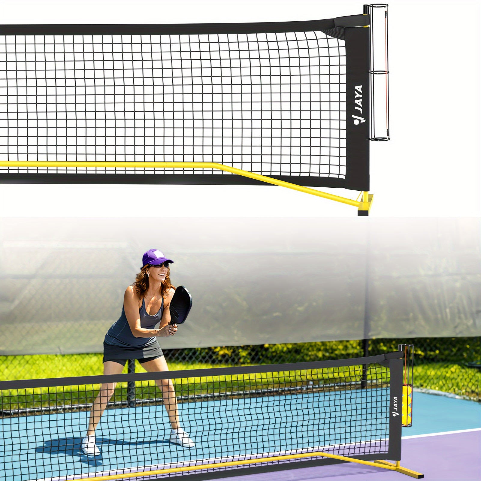 Pickleball-nettsett med eksklusiv ballholder