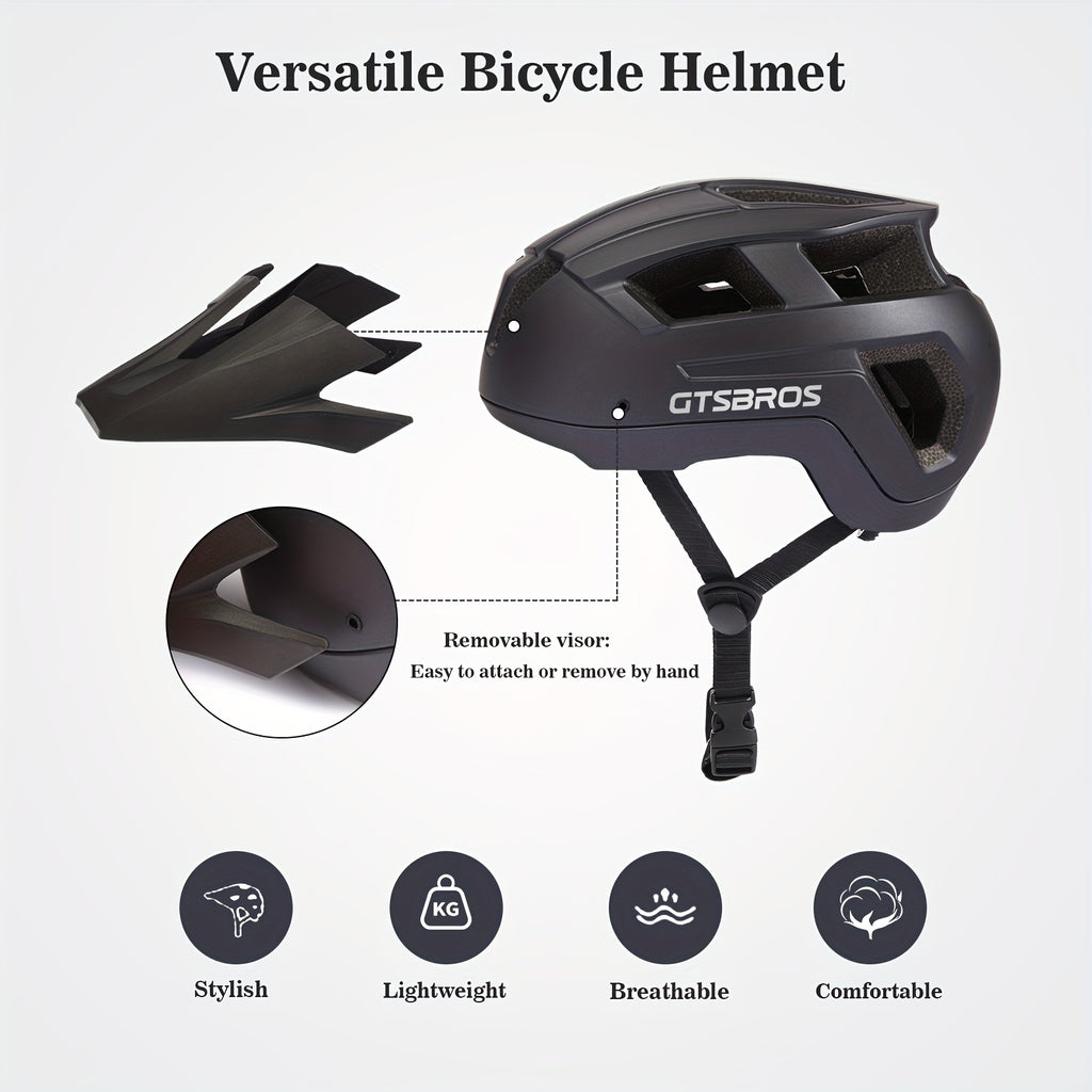 GTSBROS Unisex Sykkelhjelm med Solskjerm – Lett, Sikker og Komfortabel