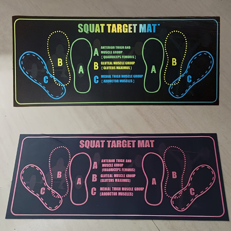Non-Slip Pilates squat mat with Footprints - Heavy-Duty Exercise Floor Pad for Home Gym, Yoga, Weightlifting - Cushioned Joint Protection, Stability Training - Easy-Clean Workout Mat for All Fitness Levels - Ideal for Squats,