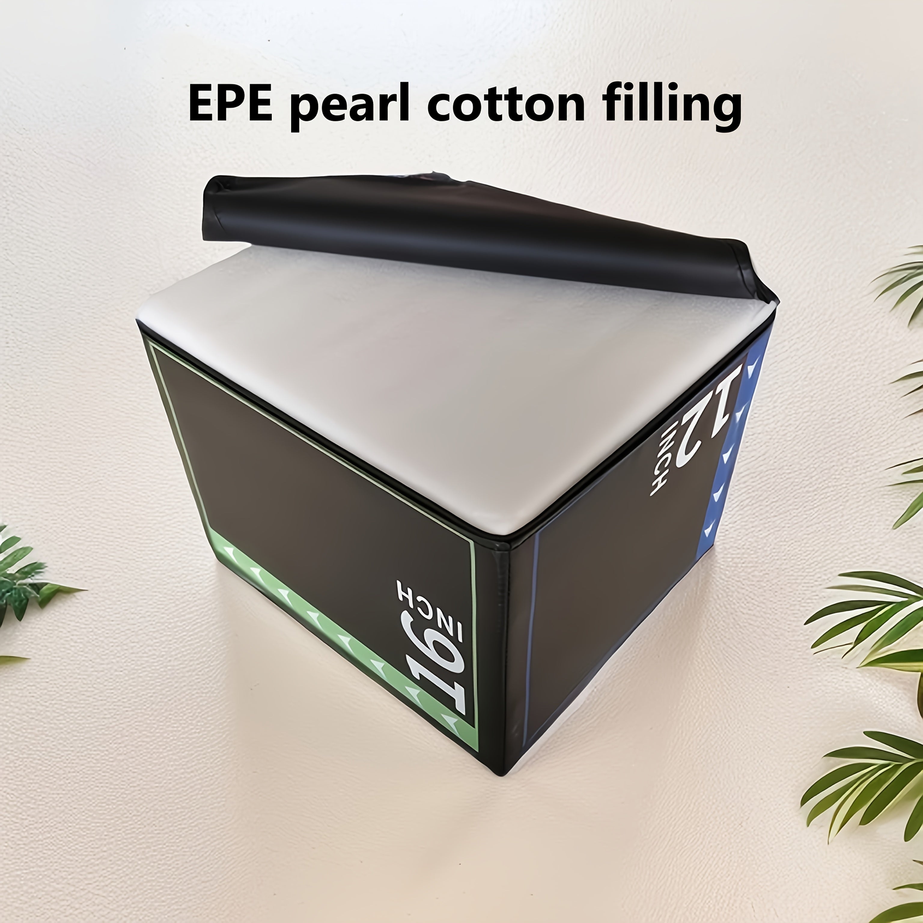 35.56cm Soft Fitness Jump Box - Multifunctional PVC-Wrapped Exercise Equipment with EPE Foam Insert, Black, Ideal for Home Workouts & Holiday Gifts (Christmas, New Year), Gym Accessories, Best for Christmas
