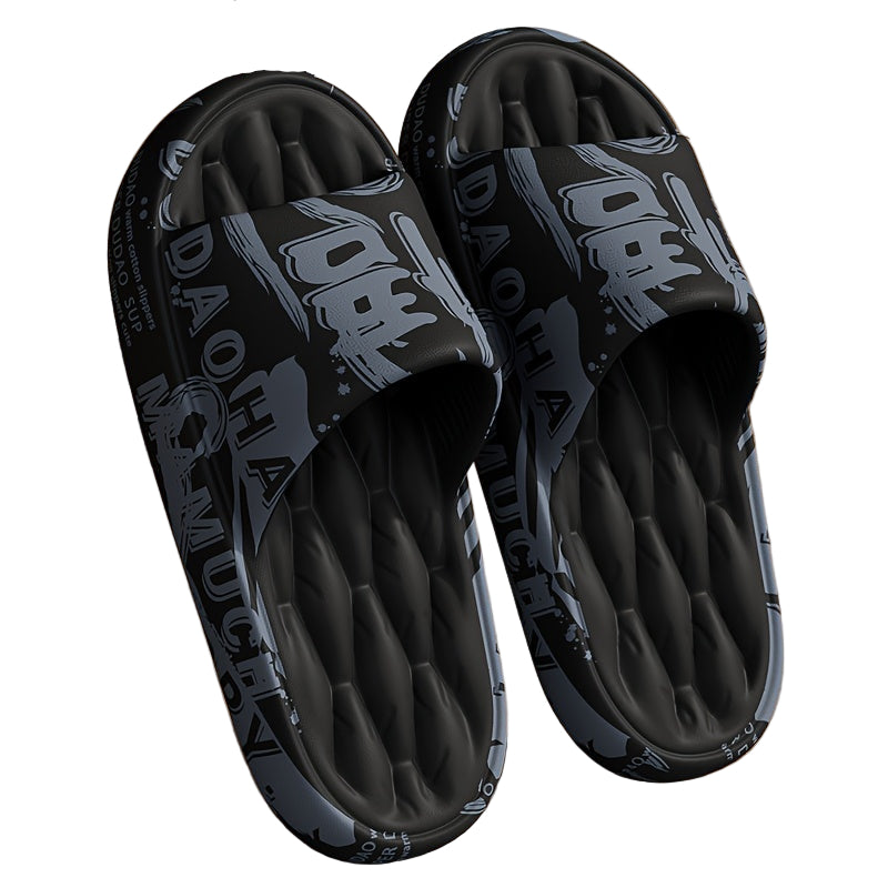 ASIFN Herresandaler med Søtt Bjørnemotiv – Komfortable EVA Slippers med Tykk Sklisikker Såle