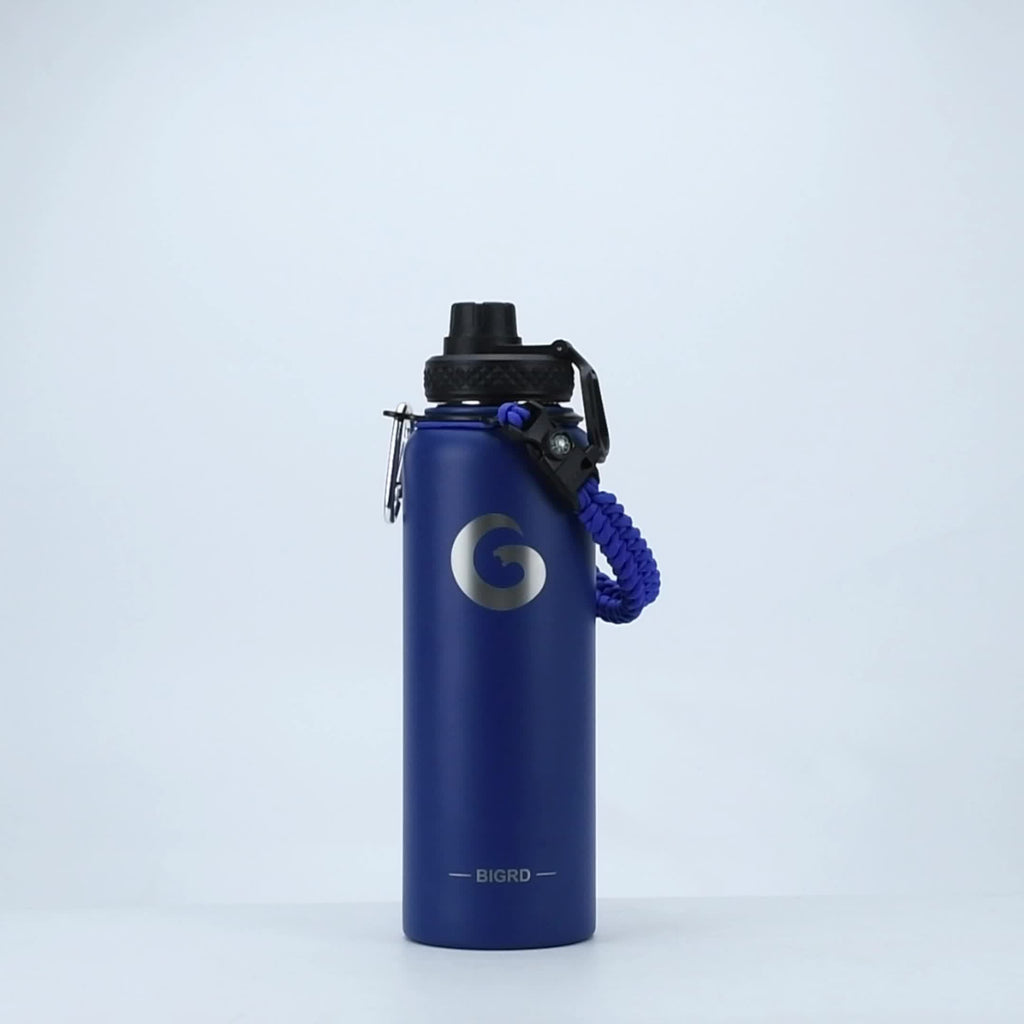 BIGRD Triple-Vacuum Termoflaske – 40oz / 64oz med Paracord-håndtak og sugerørslokk