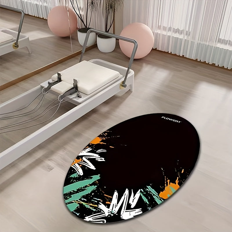 Crystal Velvet Oval Treningsmatte – Støtdempende, Lydisolerende og Skli-sikker