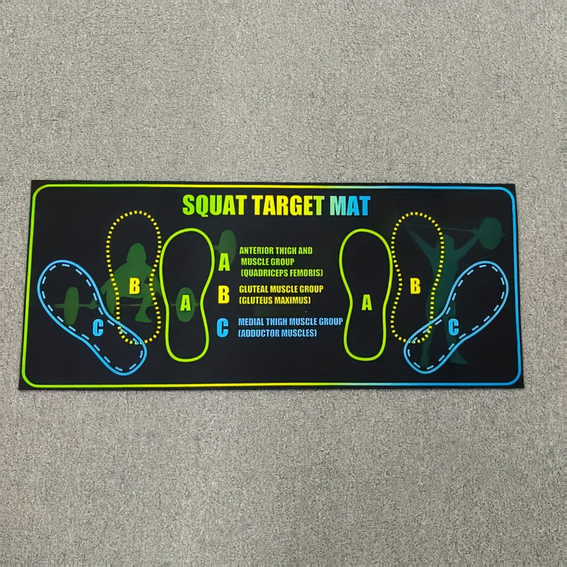Non-Slip Pilates squat mat with Footprints - Heavy-Duty Exercise Floor Pad for Home Gym, Yoga, Weightlifting - Cushioned Joint Protection, Stability Training - Easy-Clean Workout Mat for All Fitness Levels - Ideal for Squats,