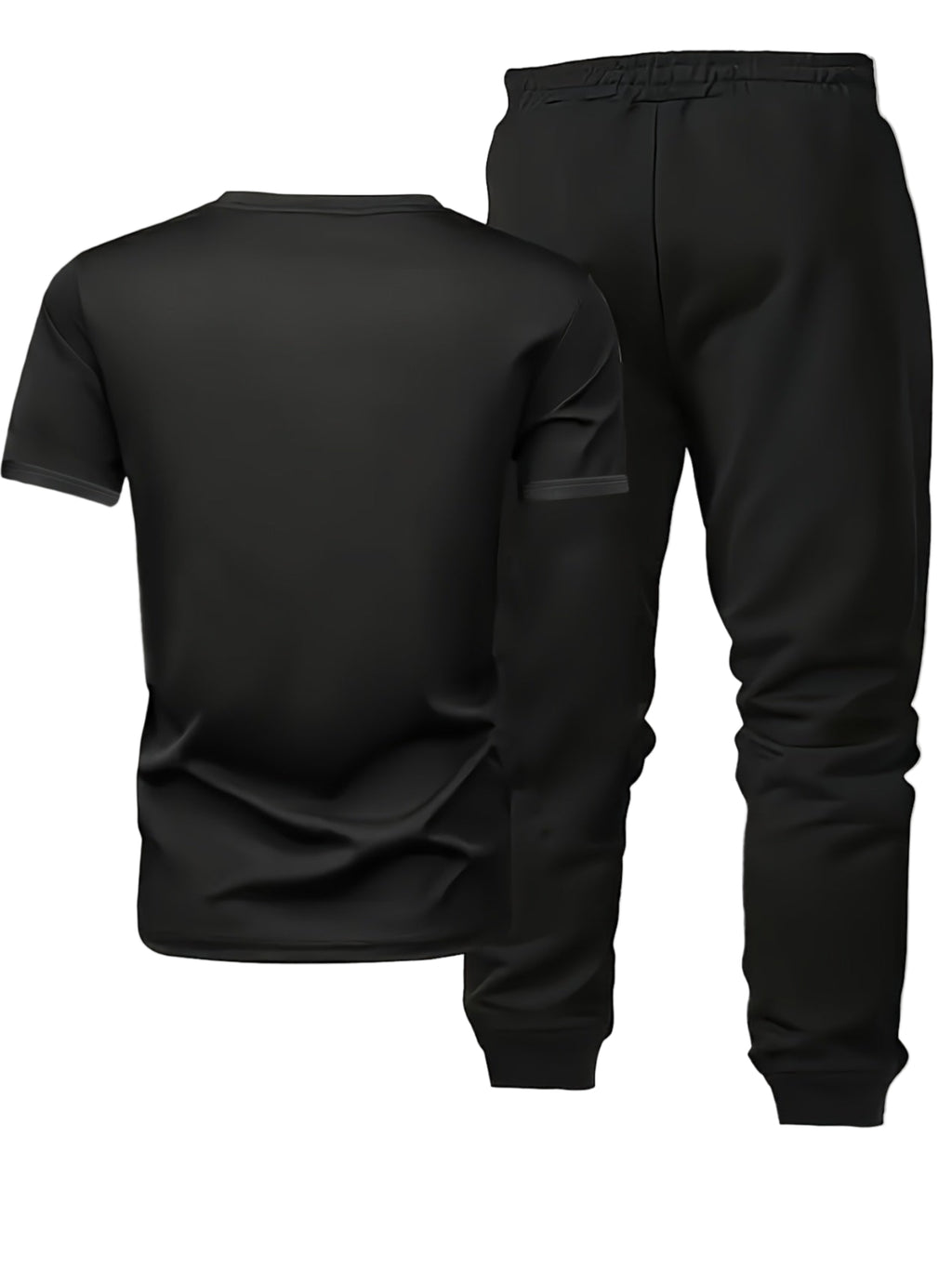 2-delt Herresett – Rund Hals T-skjorte og Joggebukse med Snøring for Komfortabel Trening og Hverdagsbruk