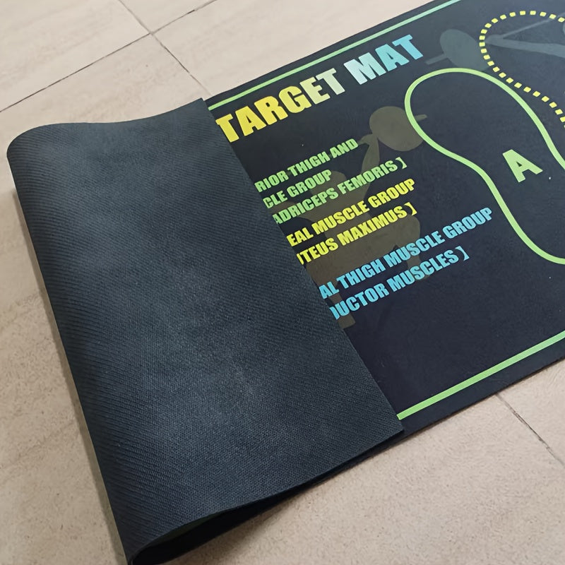 Non-Slip Pilates squat mat with Footprints - Heavy-Duty Exercise Floor Pad for Home Gym, Yoga, Weightlifting - Cushioned Joint Protection, Stability Training - Easy-Clean Workout Mat for All Fitness Levels - Ideal for Squats,