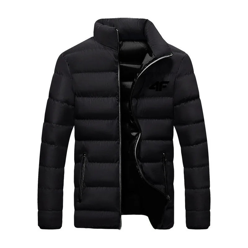 2024 New Winter Long Sleeve Cotton Coat Zipper Jacket Men's Cotton Coat