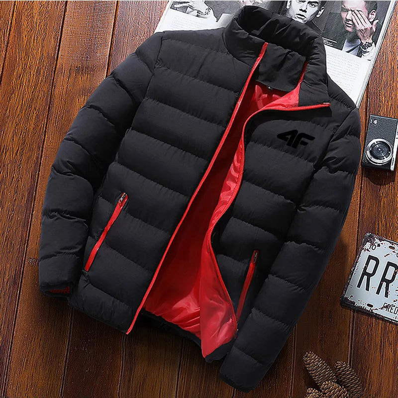 2024 New Winter Long Sleeve Cotton Coat Zipper Jacket Men's Cotton Coat