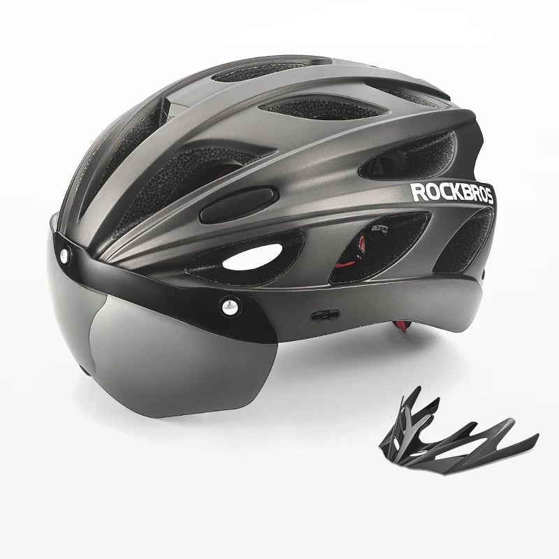 ROCKBROS ultralett sykkelhjelm (57–62 cm) – pustende, integrert design for MTB og landevei