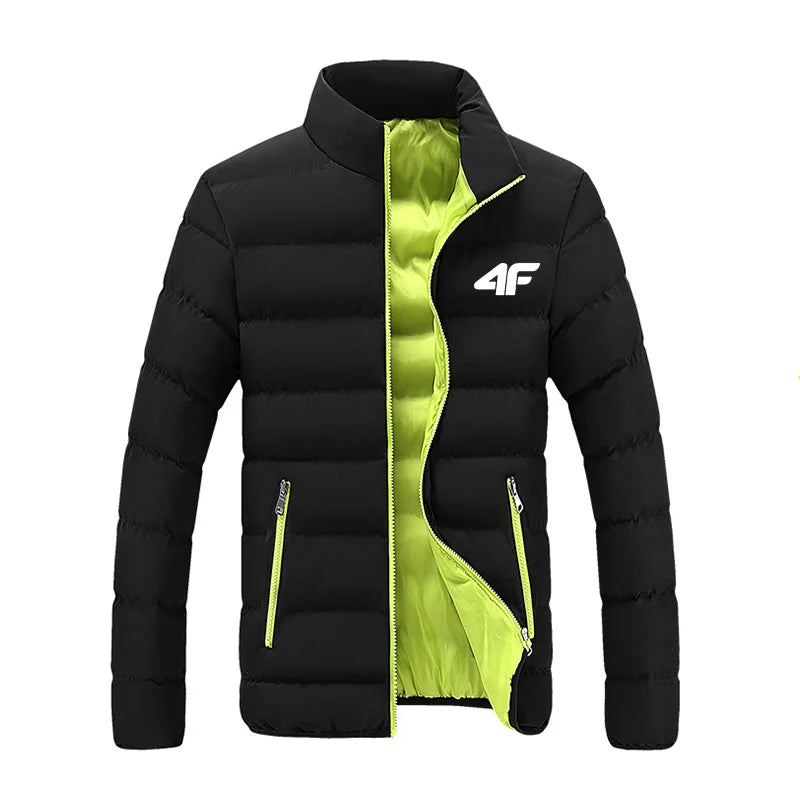 2024 New Winter Long Sleeve Cotton Coat Zipper Jacket Men's Cotton Coat