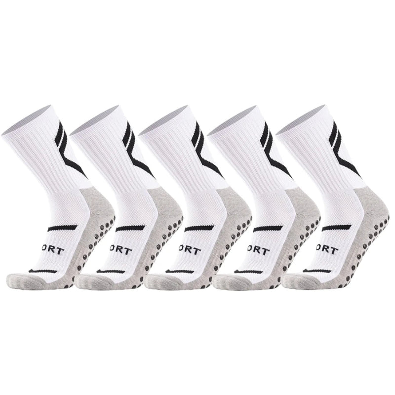 5 Par Antiskli Sportsokker – Unisex Sokker for Fotball, Basketball, Rugby og Sykling