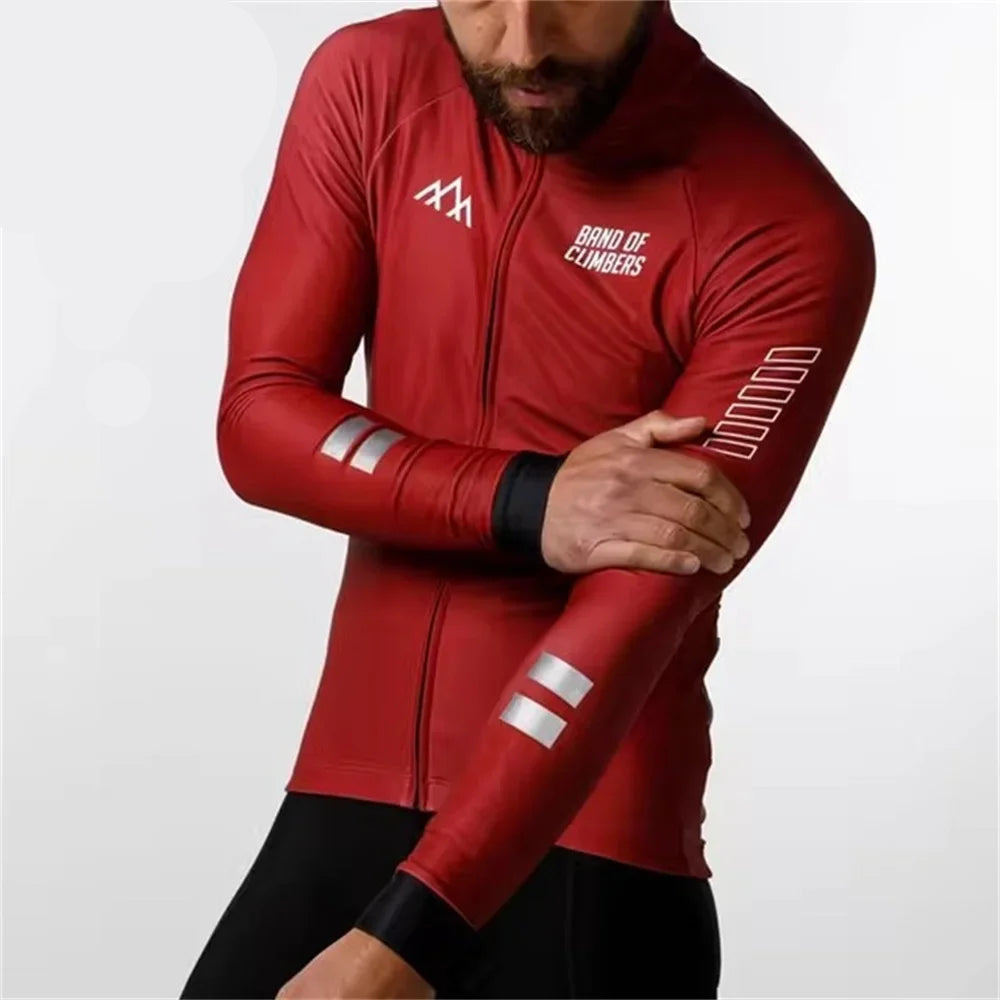Vinterjakke med Termisk Fleece – Langermet Sykkeljakke for Menn