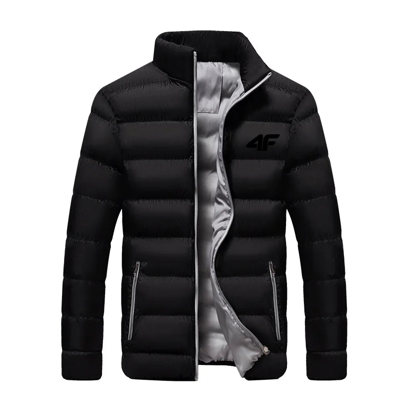 2024 New Winter Long Sleeve Cotton Coat Zipper Jacket Men's Cotton Coat