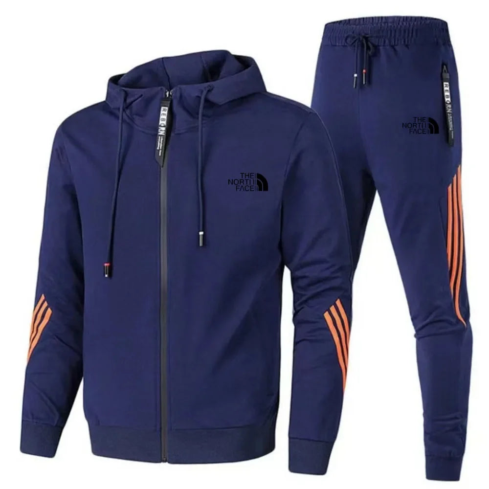 2024 Herre Tracksuit – To-delt Sportsdress med Hoodie og Bukser