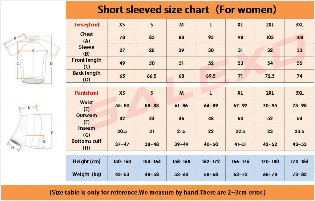 Salexo Dame Sykkelsett – Kortermet Jersey &amp; 19D Bib Shorts | Sommerkomfort for MTB og Landevei