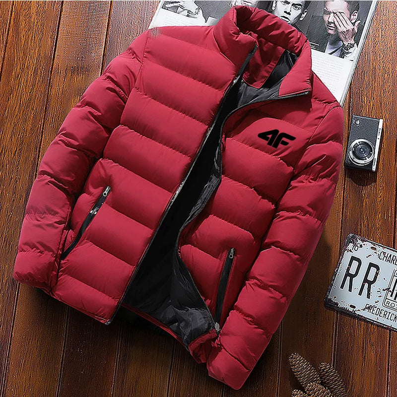 2024 New Winter Long Sleeve Cotton Coat Zipper Jacket Men's Cotton Coat