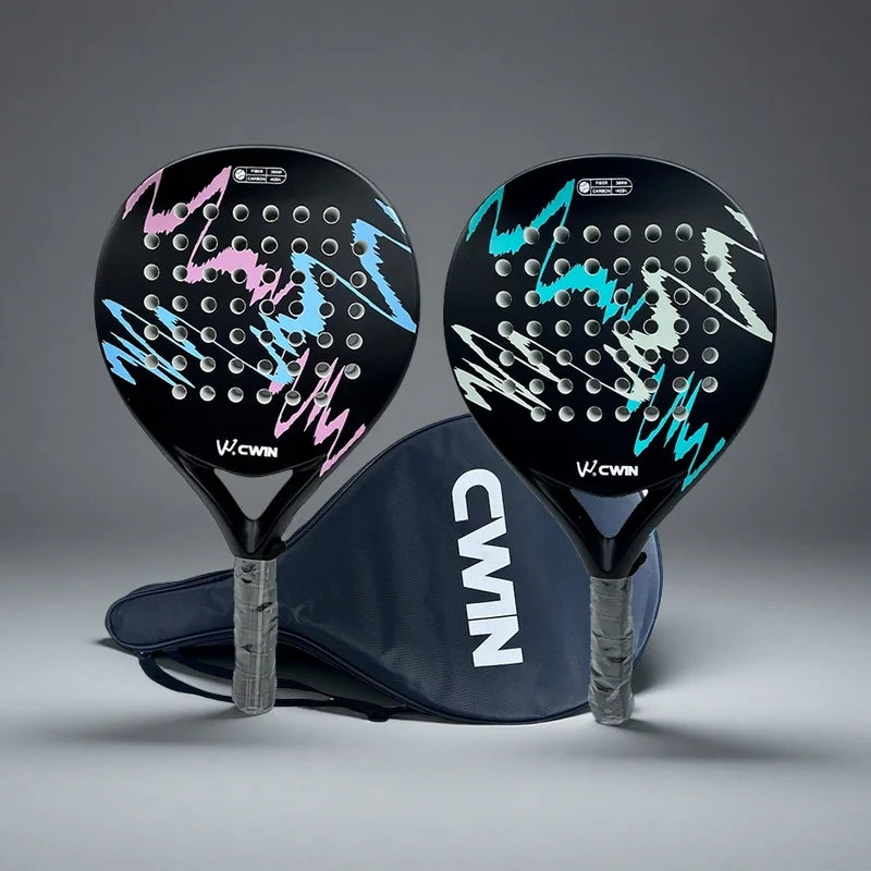 Camewin Padelracket – Profesjonell 2024-modell med Karbonfiber og Myk EVA | Inkludert racketbag