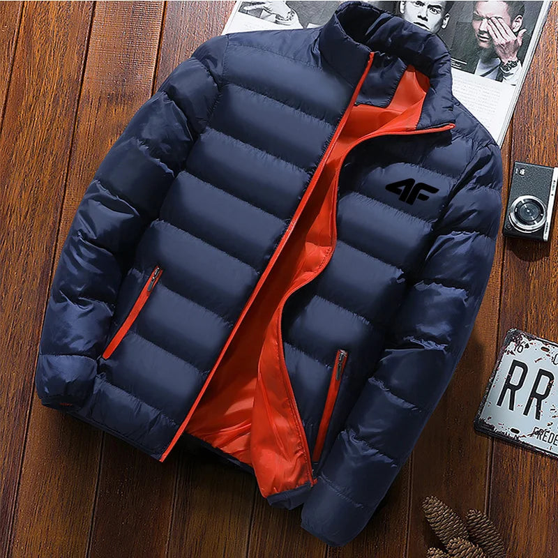 2024 New Winter Long Sleeve Cotton Coat Zipper Jacket Men's Cotton Coat