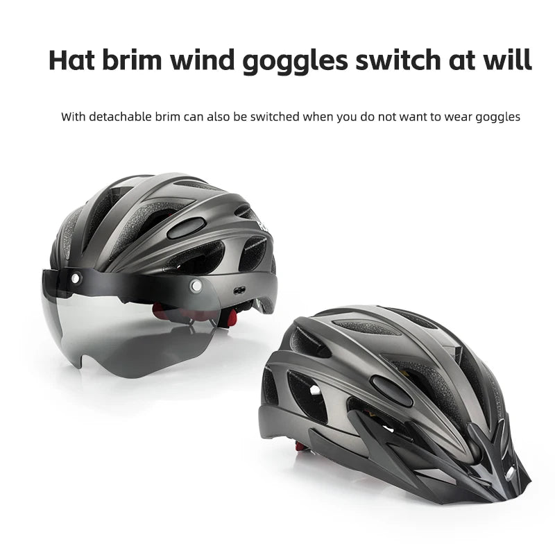 ROCKBROS ultralett sykkelhjelm (57–62 cm) – pustende, integrert design for MTB og landevei