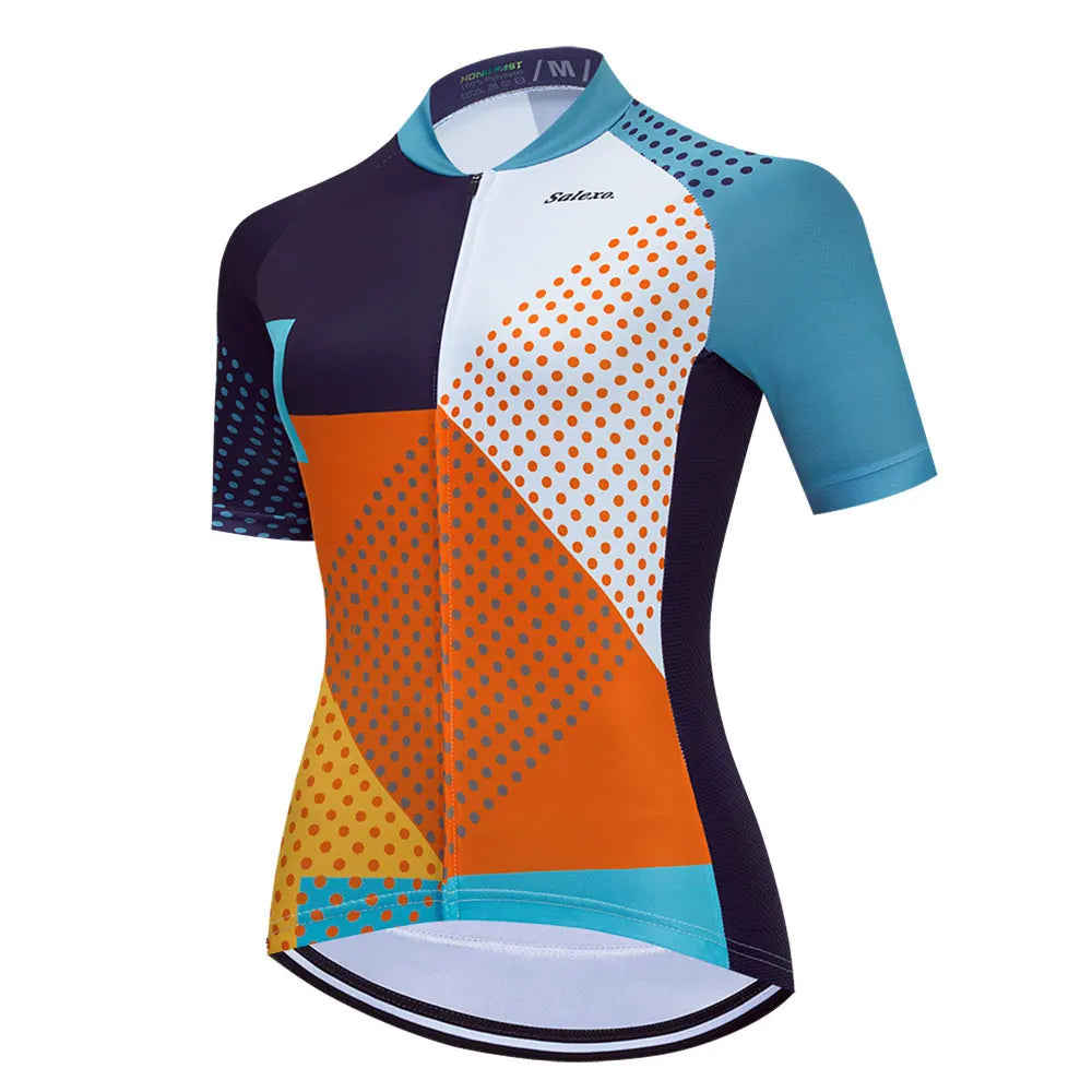 Salexo Dame Sykkelsett – Kortermet Jersey &amp; 19D Bib Shorts | Sommerkomfort for MTB og Landevei