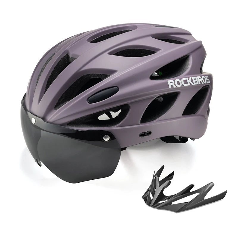 ROCKBROS ultralett sykkelhjelm (57–62 cm) – pustende, integrert design for MTB og landevei