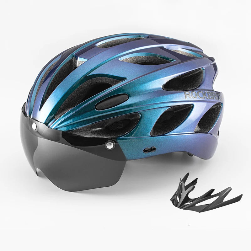 ROCKBROS ultralett sykkelhjelm (57–62 cm) – pustende, integrert design for MTB og landevei