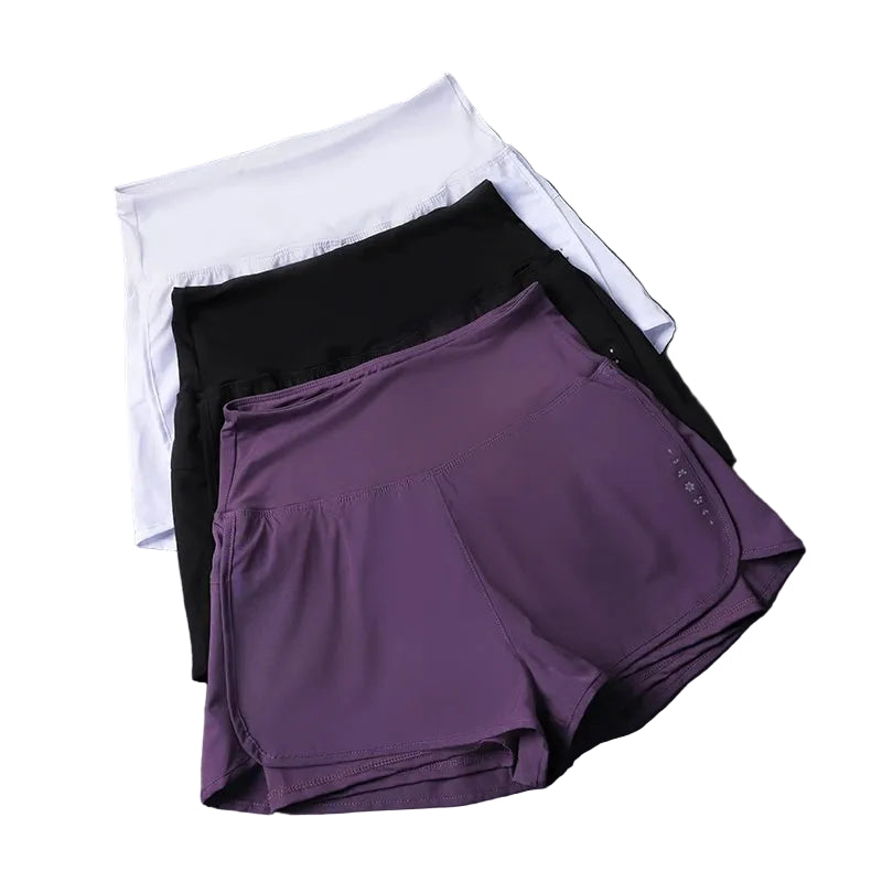 2‑i‑1 Treningsshorts for Kvinner med Lommer – Lett, Pustende og Perfekt for Aktiv Trening