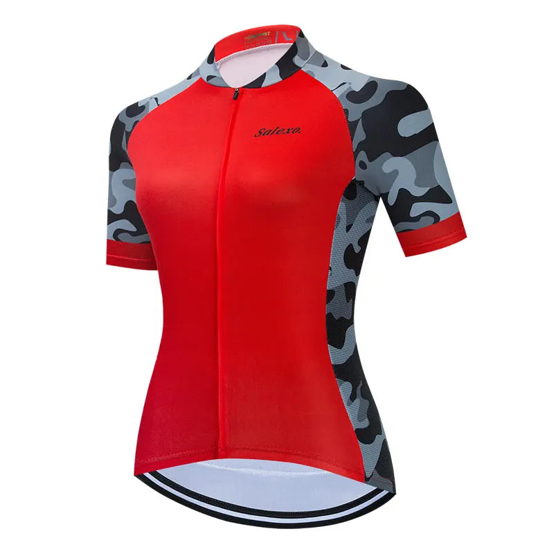 Salexo Dame Sykkelsett – Kortermet Jersey &amp; 19D Bib Shorts | Sommerkomfort for MTB og Landevei