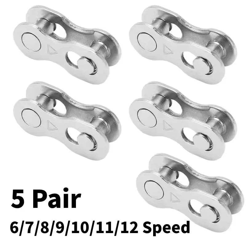 5 Par Kjedelås / Hurtigkobling – 1–12 Gir | Sykkelkjede Connector for Landevei & MTB