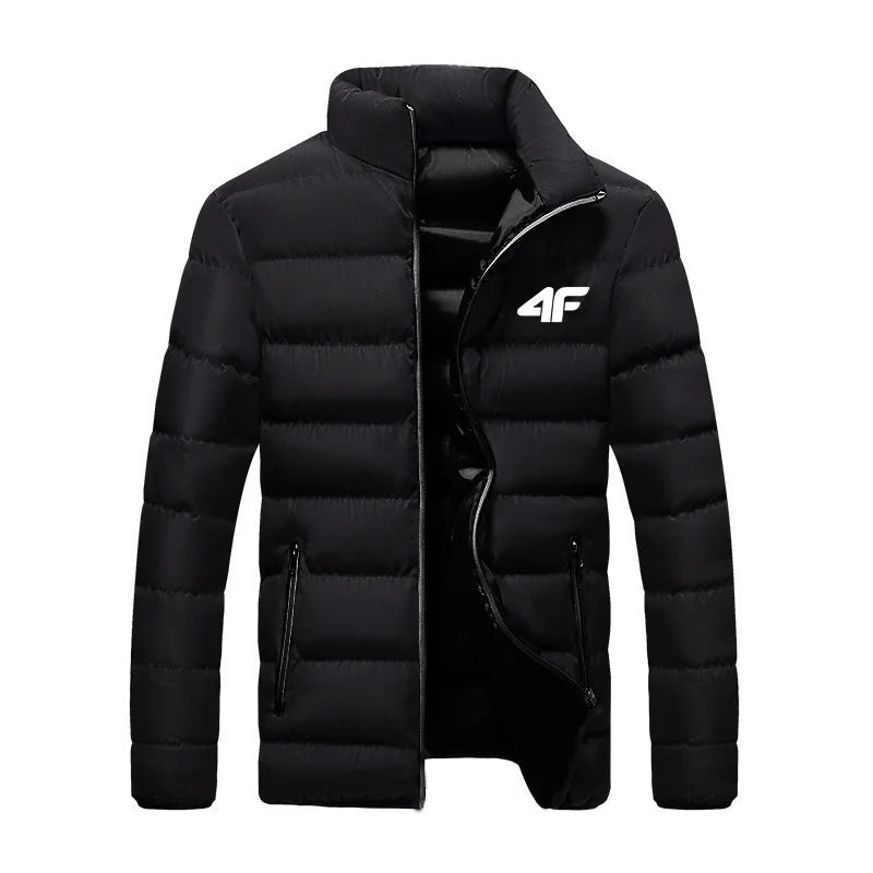 2024 New Winter Long Sleeve Cotton Coat Zipper Jacket Men's Cotton Coat