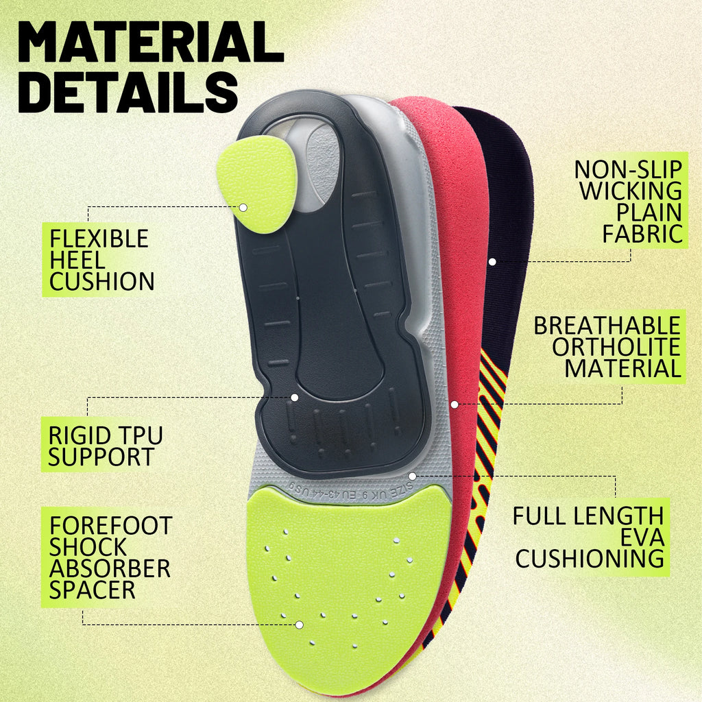 Ortopediske Innleggssåler mot Plantar Fasciitt – Fotbuestøtte for Menn og Kvinner | Smertelindring for hæl og plattfot