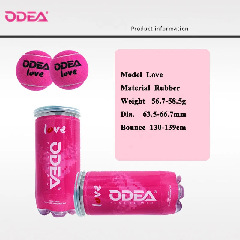 ODEA Profesjonelle Rosa Tennisballer – 2 stk per rør
