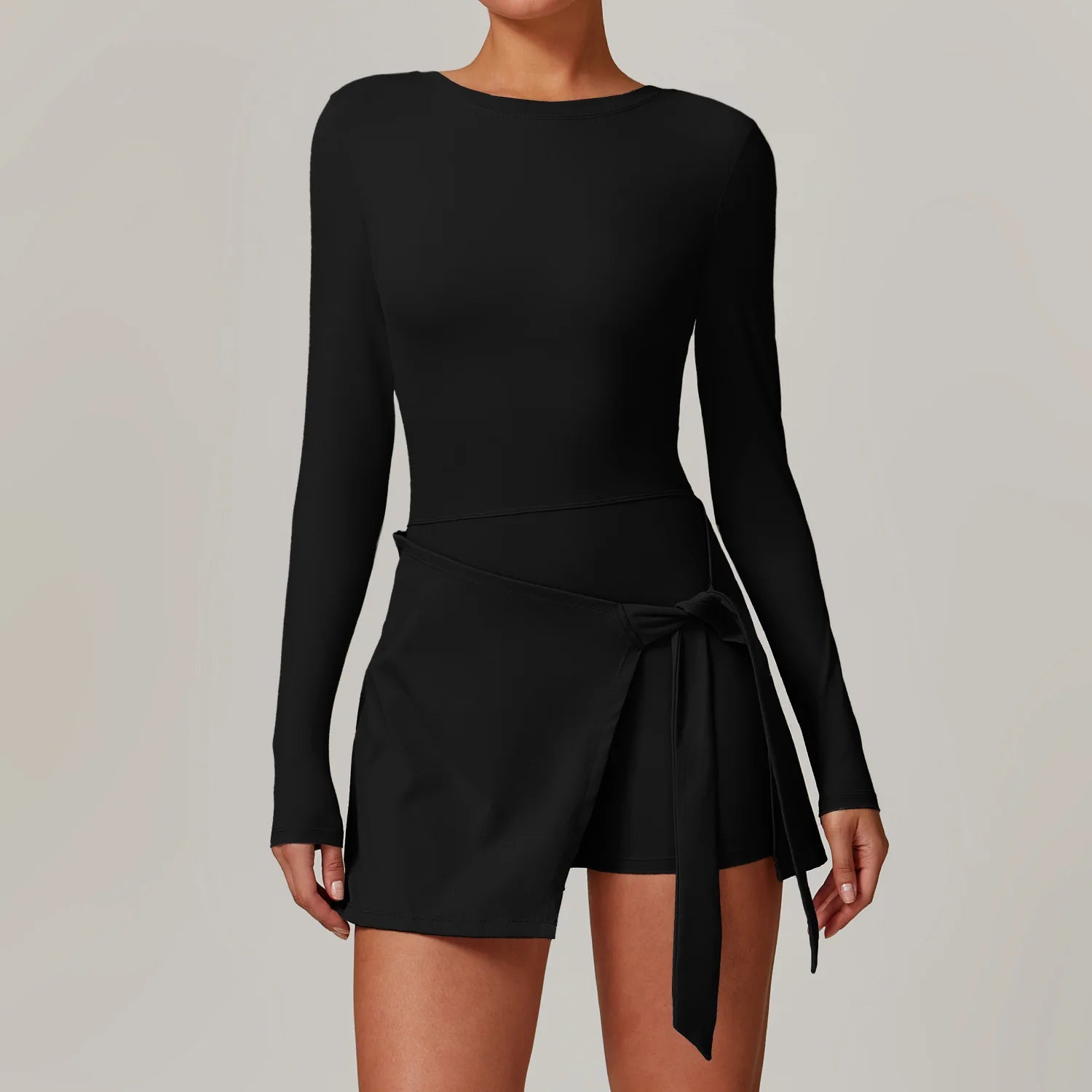 Short Sports Jumpsuit Long Sleeved Gym Set Women Yoga Clothes Rompers Workout One-piece Suit Female Outdoor Recreation Bodysuits