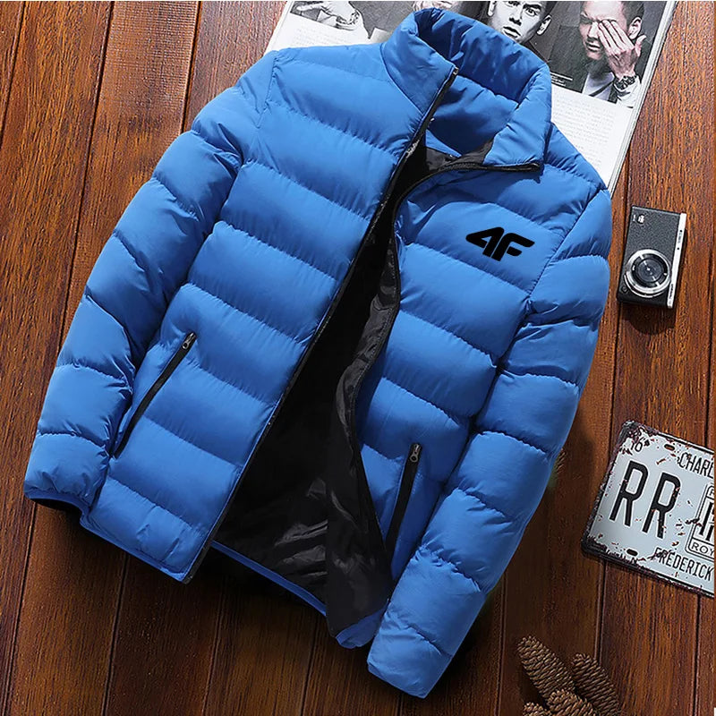 2024 New Winter Long Sleeve Cotton Coat Zipper Jacket Men's Cotton Coat