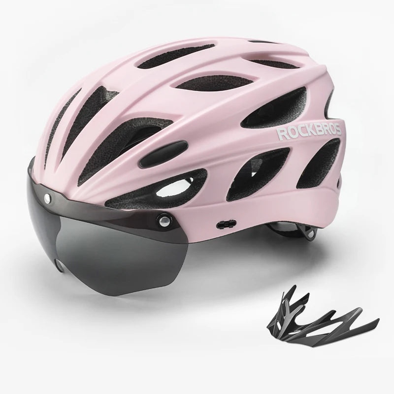 ROCKBROS ultralett sykkelhjelm (57–62 cm) – pustende, integrert design for MTB og landevei